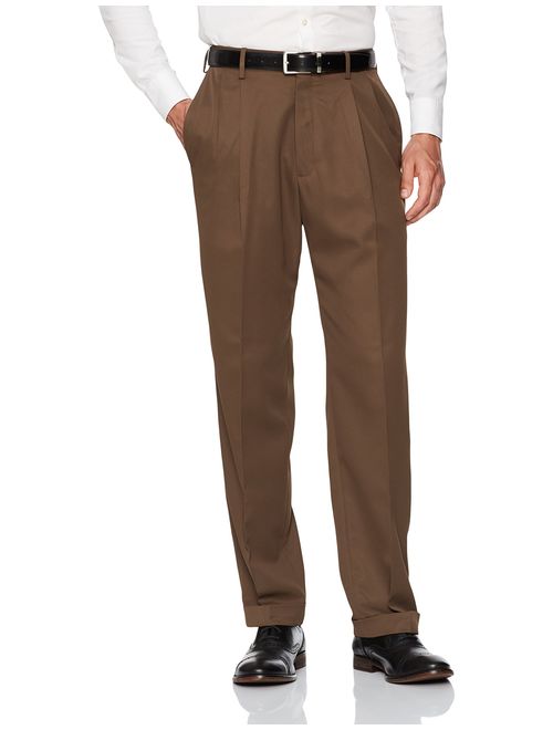 Haggar mens Mynx Gabardine Hidden Expandable Waistband Classic Fit Front Pleated Dress Pant