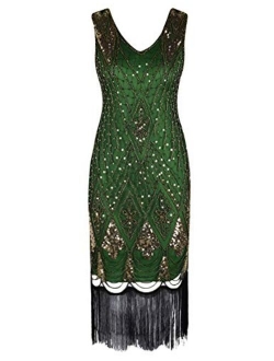 Women 1920s Gatsby Cocktail Sequin Art Deco Flapper Embellished Dress