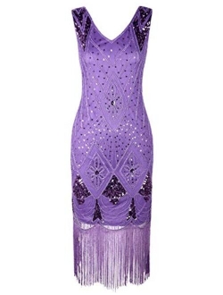 Women 1920s Gatsby Cocktail Sequin Art Deco Flapper Embellished Dress