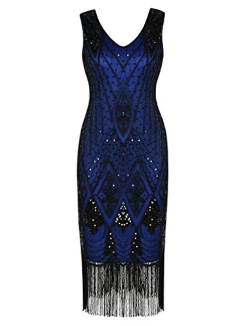 PrettyGuide Women 1920s Gatsby Cocktail Sequin Art Deco Flapper Embellished  Dress