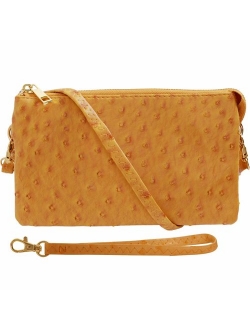 Humble Chic Vegan Leather Small Crossbody Bag or Wristlet Clutch Purse, Includes Adjustable Shoulder and Wrist Straps