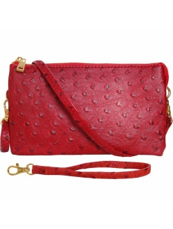 Humble Chic Vegan Leather Small Crossbody Bag or Wristlet Clutch Purse, Includes Adjustable Shoulder and Wrist Straps