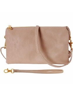 Humble Chic Vegan Leather Small Crossbody Bag or Wristlet Clutch Purse, Includes Adjustable Shoulder and Wrist Straps