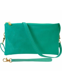 Humble Chic Vegan Leather Small Crossbody Bag or Wristlet Clutch Purse, Includes Adjustable Shoulder and Wrist Straps