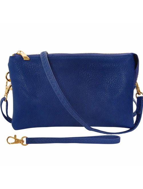 Humble Chic Vegan Leather Small Crossbody Bag or Wristlet Clutch Purse, Includes Adjustable Shoulder and Wrist Straps