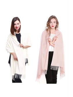 REEMONDE Large Extra Soft Cashmere Blend Women Pashmina Shawl Wrap Stole Scarf