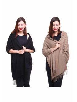 REEMONDE Large Extra Soft Cashmere Blend Women Pashmina Shawl Wrap Stole Scarf