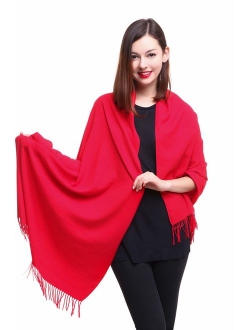 REEMONDE Large Extra Soft Cashmere Blend Women Pashmina Shawl Wrap Stole Scarf