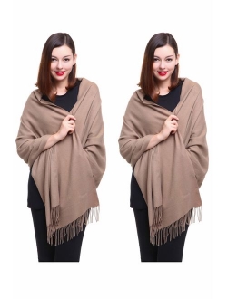 REEMONDE Large Extra Soft Cashmere Blend Women Pashmina Shawl Wrap Stole Scarf