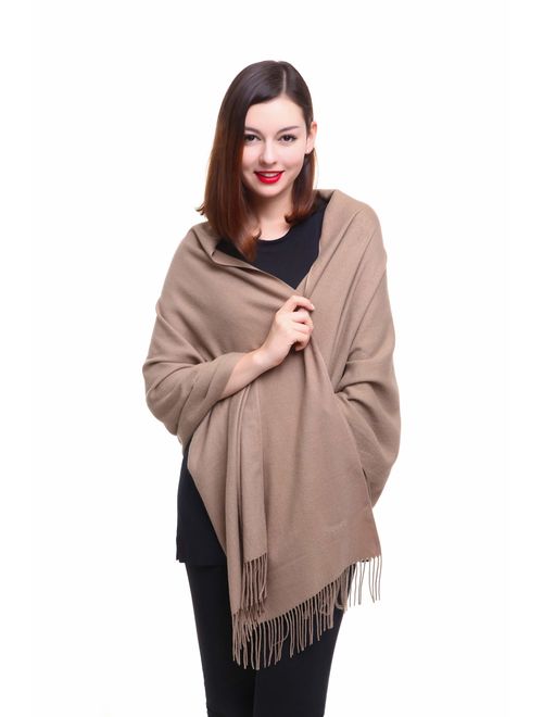 REEMONDE Large Extra Soft Cashmere Blend Women Pashmina Shawl Wrap Stole Scarf