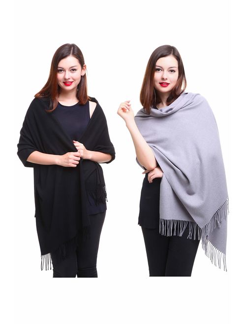 REEMONDE Large Extra Soft Cashmere Blend Women Pashmina Shawl Wrap Stole Scarf