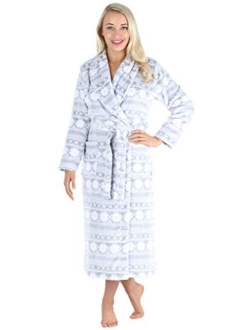 PajamaMania Women's Plush Fleece Long Bathrobe