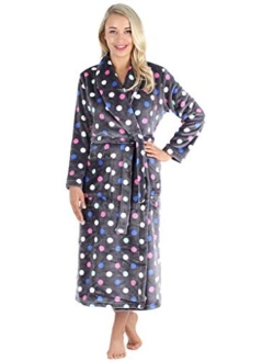 PajamaMania Women's Plush Fleece Long Bathrobe