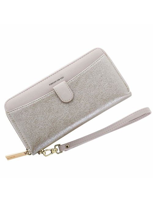 Cyanb Women Wallets Tassel Bifold Ladies Cluth Wristlet Wrist strap Long Purse