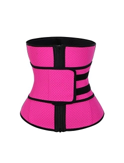 Long Torso Waist Trainer for Women with 1/2/3 Belt Plus Size Latex/Neoprene Corset Cincher with Zipper/Hooks