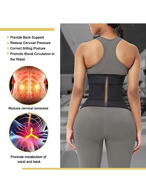 FeelinGirl Waist Trainer Wrap for Women Tummy Control 3 Segmented