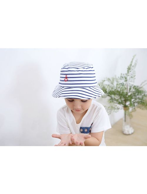 jerague Kids Toddler Baby Summer Bucket Sun Hat Breathable Adjustable Fisherman Hats