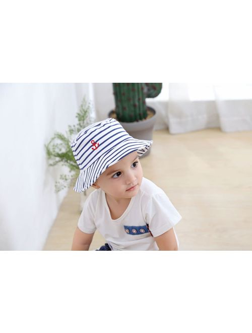 jerague Kids Toddler Baby Summer Bucket Sun Hat Breathable Adjustable Fisherman Hats