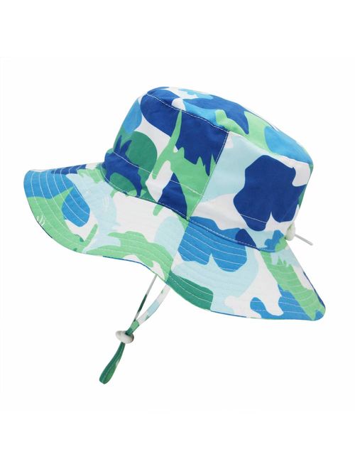 jerague Kids Toddler Baby Summer Bucket Sun Hat Breathable Adjustable Fisherman Hats