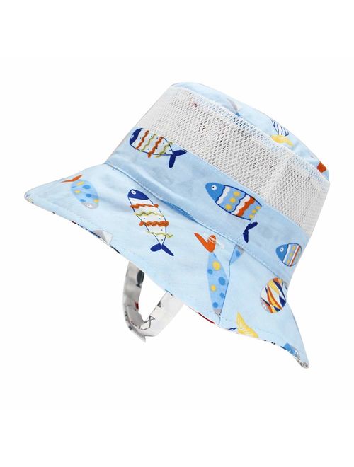 jerague Kids Toddler Baby Summer Bucket Sun Hat Breathable Adjustable Fisherman Hats