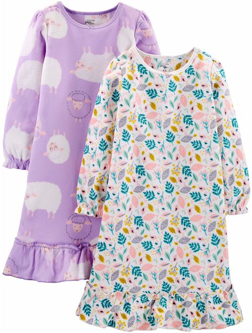 Simple Joys by Carter's Little Girls' 2-Pack Fleece Nightgowns