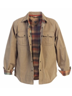 Men's Brushed and Soft Twill Shirt Jacket with Flannel Lining