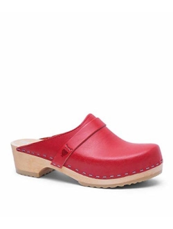 Swedish Low Heel Wooden Clog Mules for Women | Tokyo