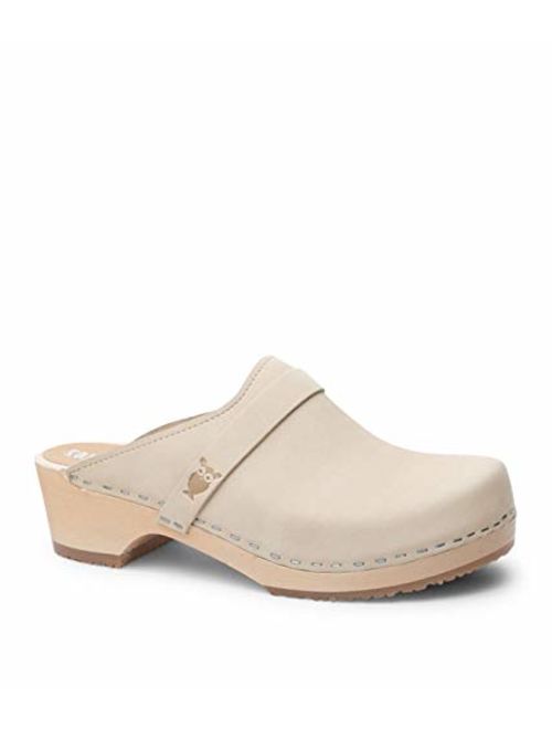 Sandgrens Swedish Low Heel Wooden Clog Mules for Women | Tokyo