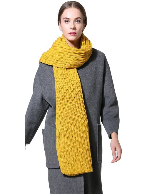 Women Men Winter Thick Cable Knit Wrap Chunky Warm Scarf All Colors