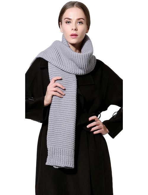 Women Men Winter Thick Cable Knit Wrap Chunky Warm Scarf All Colors