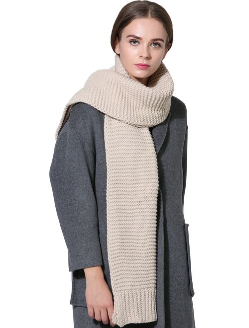 Women Men Winter Thick Cable Knit Wrap Chunky Warm Scarf All Colors