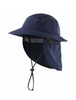 Home Prefer UPF 50+ Boys Sun Hat with Neck Flap Summer Beach Hat Kids Safari Hat