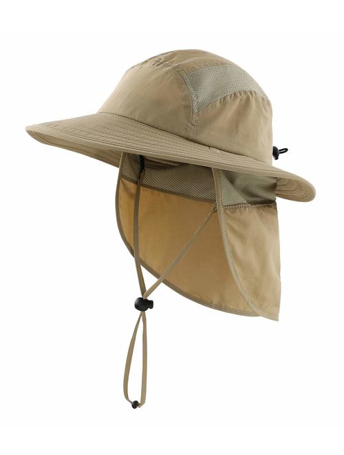 Home Prefer UPF 50+ Boys Sun Hat with Neck Flap Summer Beach Hat Kids Safari Hat