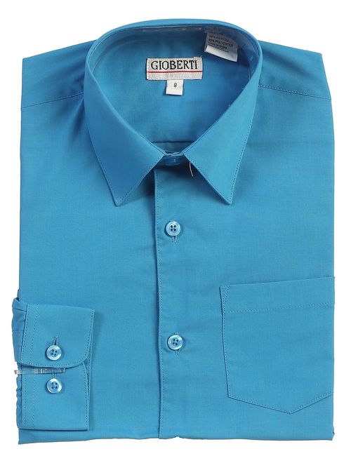 Gioberti Boys Long Sleeve Solid Dress Shirt