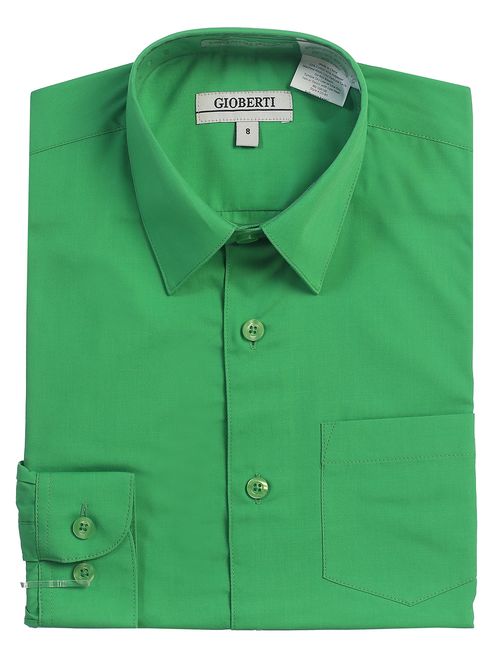 Gioberti Boys Long Sleeve Solid Dress Shirt