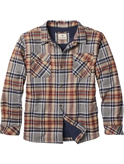 Mens Deer Camp Fleece Lined Flannel Shirt Jacket