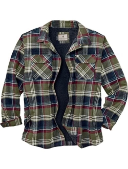 Mens Deer Camp Fleece Lined Flannel Shirt Jacket