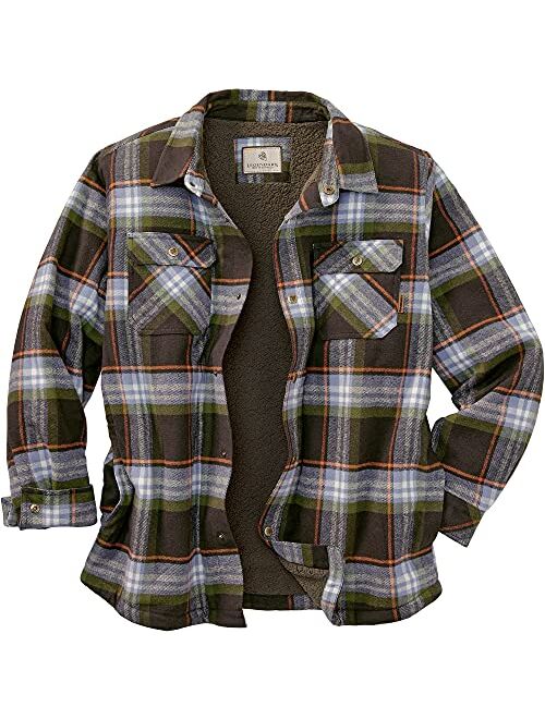 Legendary Whitetails Mens Deer Camp Fleece Lined Flannel Shirt Jacket