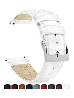 Watch Bands - Alligator Grain Leather - Quick Release Leather Watch Bands - Choose Color, Length & Width - 16mm, 18mm, 19mm, 20mm, 21mm, 22mm, 23mm, or 24mm Standa