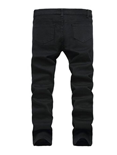 Buy Fredd Marshall Boy's Slim Fit Skinny Ripped Jeans Distressed Zipper ...