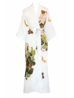 KIM+ONO Women's Kimono Robe Long - Watercolor Floral