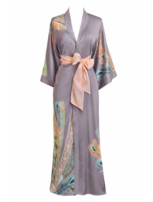 KIM+ONO Women's Kimono Robe Long - Watercolor Floral