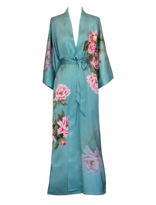 KIM+ONO Women's Kimono Robe Long - Watercolor Floral