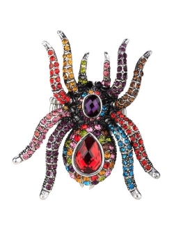 YACQ Women's Spider Stretch Rings Fit Finger Size 6.5 to 9 - Elastic Soft Band Perfect for Arthritis - Silk Scarf Holders - Lead & Nickle Free - 2-1/4 x 2-1/4 Inches - Ha