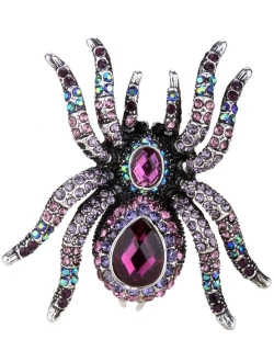 YACQ Women's Spider Stretch Rings Fit Finger Size 6.5 to 9 - Elastic Soft Band Perfect for Arthritis - Silk Scarf Holders - Lead & Nickle Free - 2-1/4 x 2-1/4 Inches - Ha