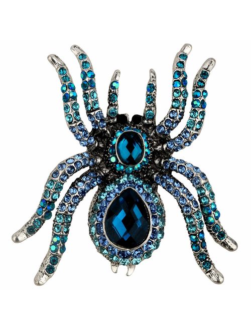 YACQ Women's Spider Stretch Rings Fit Finger Size 6.5 to 9 - Elastic Soft Band Perfect for Arthritis - Silk Scarf Holders - Lead & Nickle Free - 2-1/4 x 2-1/4 Inches - Ha