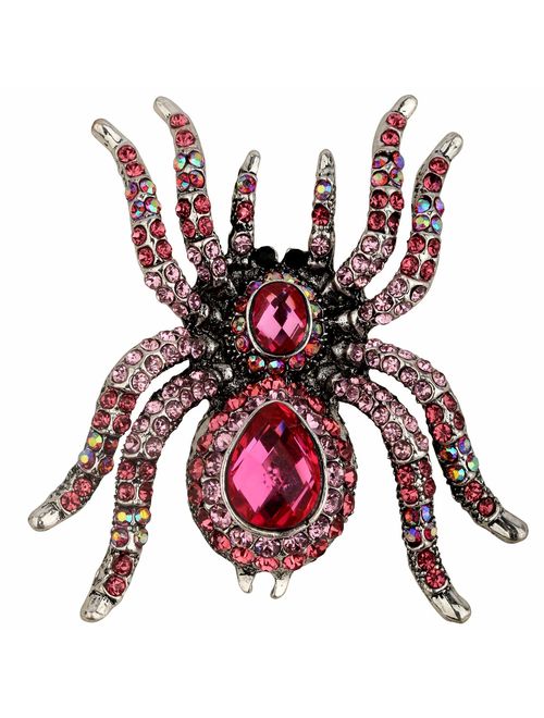 YACQ Women's Spider Stretch Rings Fit Finger Size 6.5 to 9 - Elastic Soft Band Perfect for Arthritis - Silk Scarf Holders - Lead & Nickle Free - 2-1/4 x 2-1/4 Inches - Ha