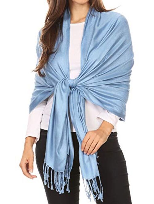 Sakkas 78" X 28" Rayon from Bamboo Soft Solid Pashmina Shawl/Wrap/Stole