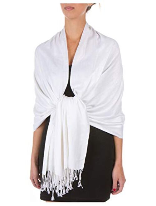 Sakkas 78" X 28" Rayon from Bamboo Soft Solid Pashmina Shawl/Wrap/Stole