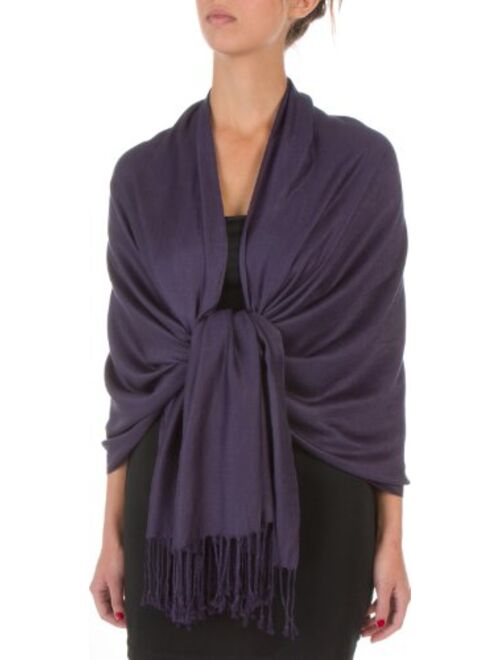 Sakkas 78" X 28" Rayon from Bamboo Soft Solid Pashmina Shawl/Wrap/Stole